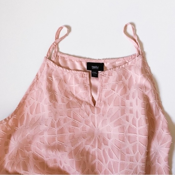 NWT MOSSIMO Flowy Pink Peach Solid geometric sheer dress - Picture 5 of 7